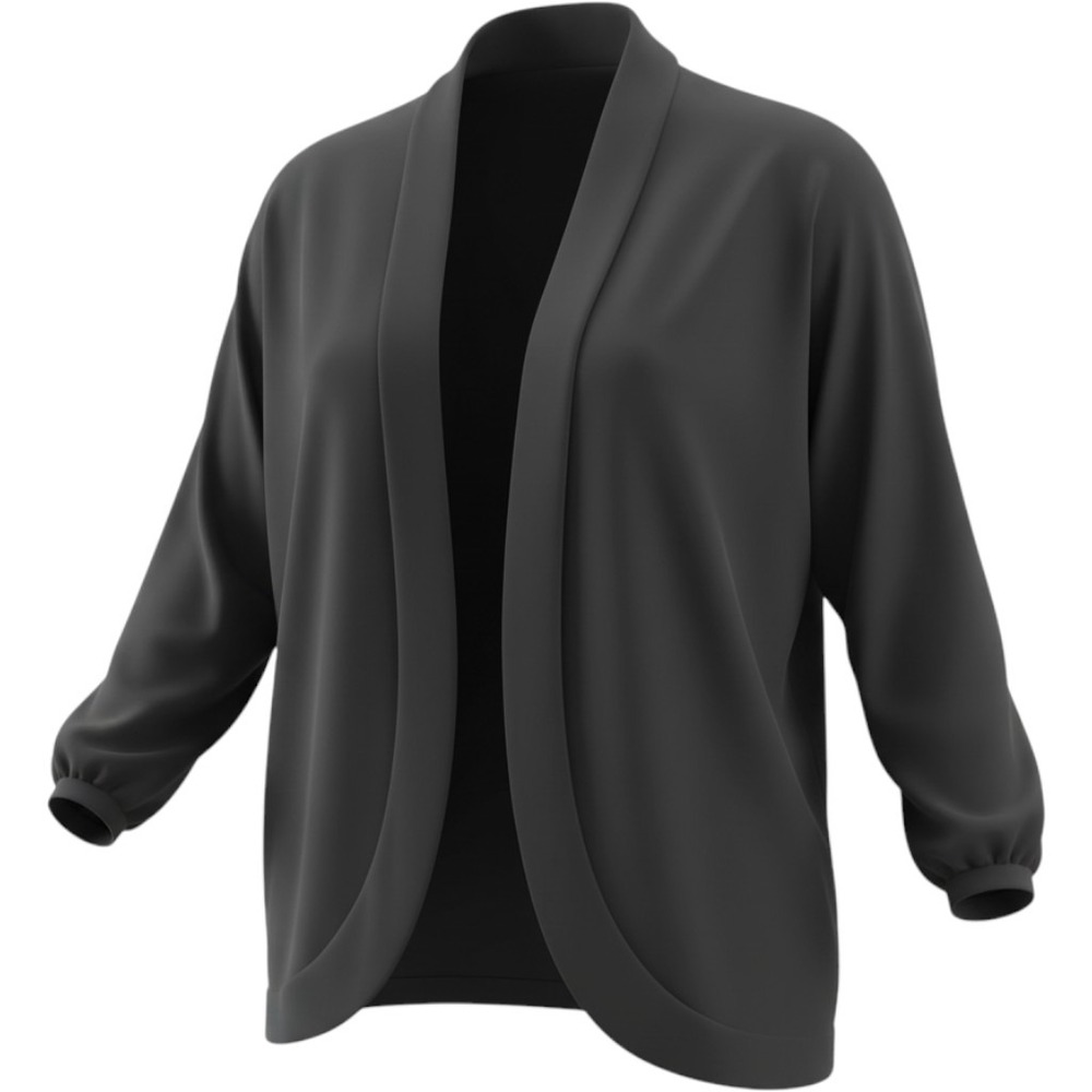 EILEEN FISHER Silk Cardigan Size M Black Open Front Shawl Collar Draped Layering